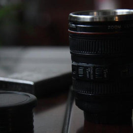 MINI SLR CAMERA LENS SHOT GLASS WITH KEYCHAIN