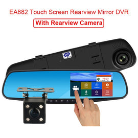 E-ACE 1080P Touch Screen Recorder Dual Lens Rear View Mirror